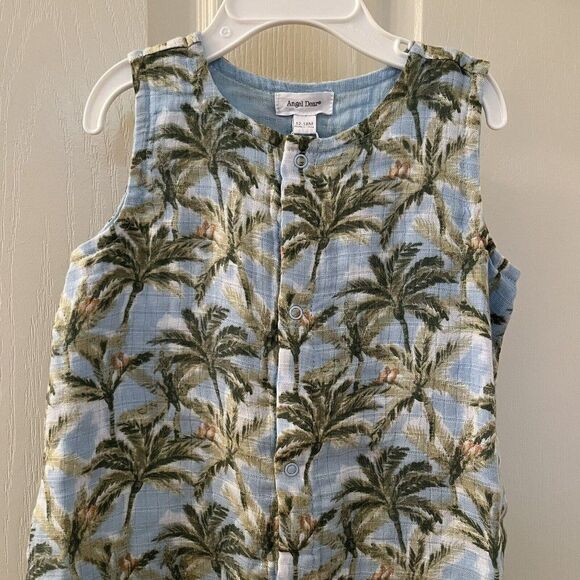 Angel Dear Palm Tree Jumpsuit Romper Muslin Cotton Boys Size 12-18 Months NWT - Picture 2 of 13